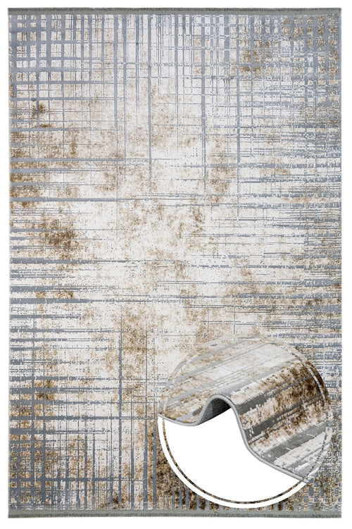 Modern Area Rug – Machine Made Acrylic Flax Flower Carpet with Fringed Edges