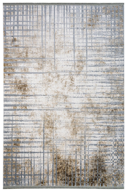 Modern Area Rug – Machine Made Acrylic Flax Flower Carpet with Fringed Edges