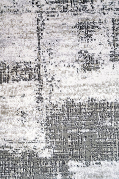 Modern Area Rug – Grey Machine Made Rug with Fringed Edges for Stylish Home