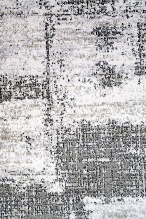 Modern Area Rug – Grey Machine Made Rug with Fringed Edges for Stylish Home