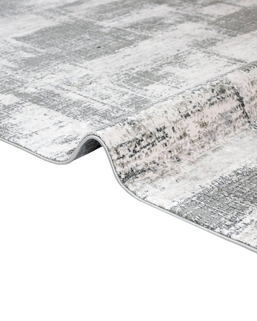 Modern Area Rug – Grey Machine Made Rug with Fringed Edges for Stylish Home