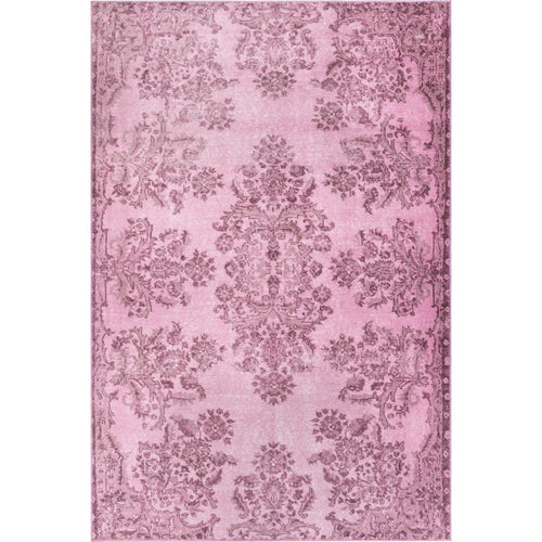 Pink Vintage Area Rug - Washable Non Slip Cotton Microfiber Carpet for Living Room