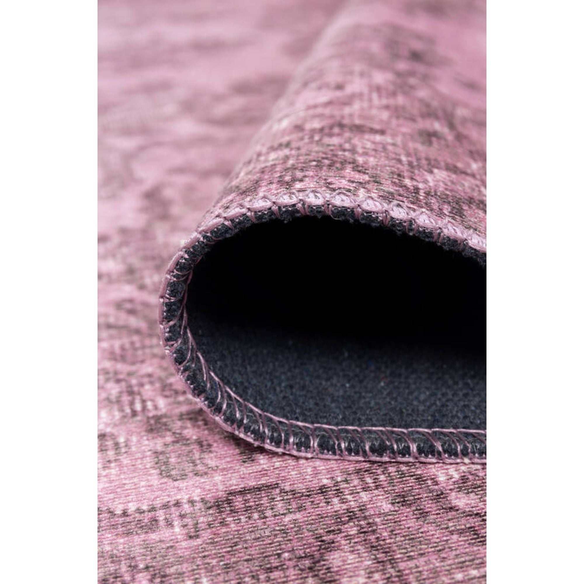 Pink Vintage Area Rug - Washable Non Slip Cotton Microfiber Carpet for Living Room