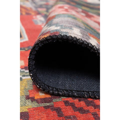 Patchwork Area Rug - Washable Non Slip Cotton Area Rug with Soft Microfiber