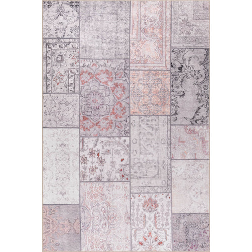 Pink Patchwork Area Rug – Washable Non Slip Cotton Soft Microfiber Carpet