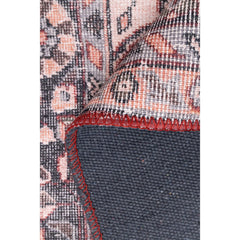 Burgundy Medallion Rug – Washable Non Slip Cotton Area Rug with Soft Microfiber