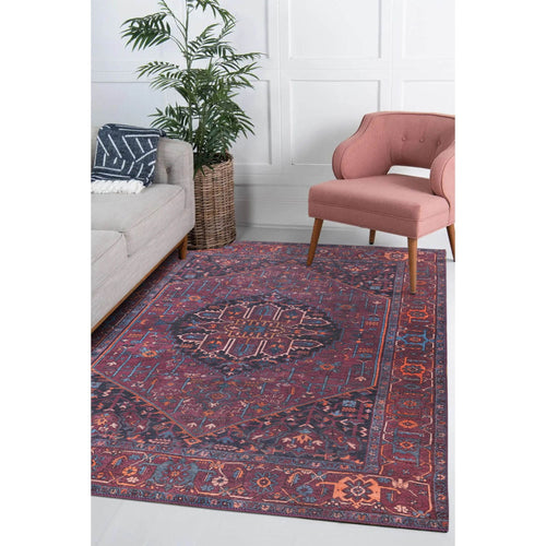 Digital Print Area Rug – Burgundy Cotton Micro Fiber Washable Non Slip Rug