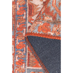 Digital Print Area Rug – Washable Non Slip Orange Medallion Cotton Carpet