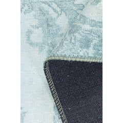 Digital Print Area Rug – Turquoise Medallion Cotton Machine Made Carpet