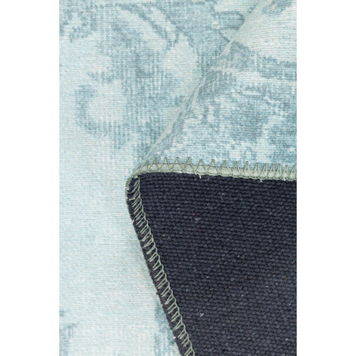 Digital Print Area Rug – Turquoise Medallion Cotton Machine Made Carpet