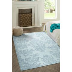 Digital Print Area Rug – Turquoise Medallion Cotton Machine Made Carpet