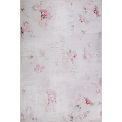 Digital Print Area Rug - Grey Floral Cotton Rug | Soft Microfiber Carpet