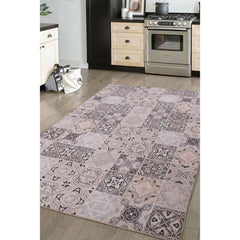 Pink Patchwork Area Rug – Washable Non Slip Cotton Soft Microfiber Carpet