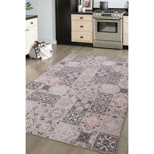 Pink Patchwork Area Rug – Washable Non Slip Cotton Soft Microfiber Carpet