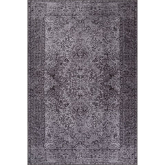 Vintage Cotton Area Rug – Washable Non Slip Anthracite Soft Microfiber Carpet