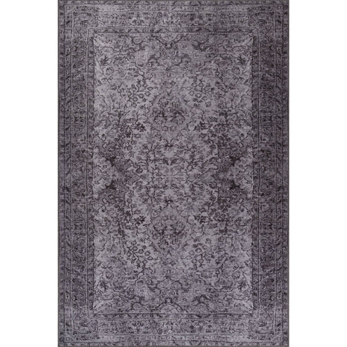 Vintage Cotton Area Rug – Washable Non Slip Anthracite Soft Microfiber Carpet
