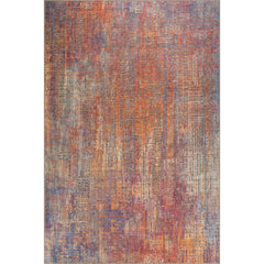 Digital Print Area Rug – Modern Cotton Orange Washable Non Slip Carpet