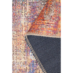 Digital Print Area Rug – Modern Cotton Orange Washable Non Slip Carpet