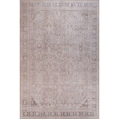 Beige Ethnic Area Rug - Washable Non Slip Cotton Microfiber Soft Carpet