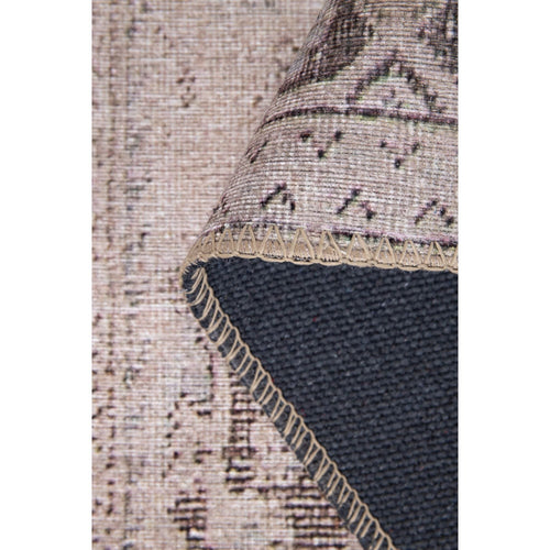 Beige Ethnic Area Rug - Washable Non Slip Cotton Microfiber Soft Carpet