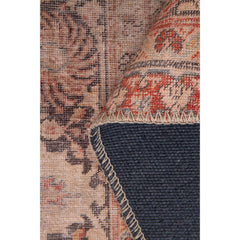 Digital Print Area Rug - Washable Non Slip Cotton Red Medallion Rug for Living Room