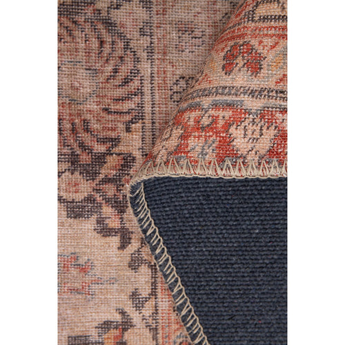 Digital Print Area Rug - Washable Non Slip Cotton Red Medallion Rug for Living Room