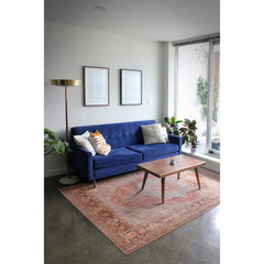 Digital Print Area Rug - Washable Non Slip Cotton Red Medallion Rug for Living Room