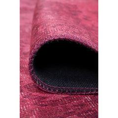 Vintage Cotton Area Rug – Washable Non Slip Pink Retro Style Carpet for Living Room