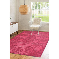 Vintage Cotton Area Rug – Washable Non Slip Pink Retro Style Carpet for Living Room