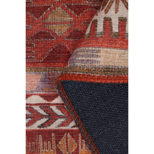 Ethnic Cotton Area Rug – Washable Non Slip Red Soft Microfiber Carpet