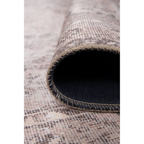 Digital Print Area Rug – Beige Medallion Pattern Soft Microfiber Carpet by Artloop