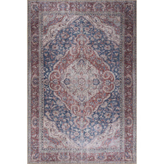 Manchester Burgundy Medallion Cotton Digital Print Area Rug