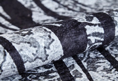 Grey Area Rug - Digital Print Rug With Figured Pattern | Non Slip Antibacterial Carpet