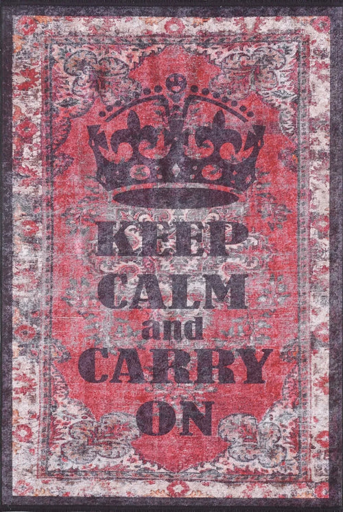 Red Design Area Rug – Digital Print Rug | Non Slip, Antibacterial Carpet