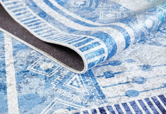 Kamiensk Blue Figured Digital Print Area Rug