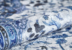 Blue Area Rug - Digital Print Carpet, Non Slip, Antibacterial & Washable Floor Covering