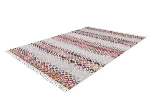 Kartuzy Cream Striped Digital Print Area Rug