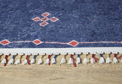 Navy Geometric Area Rug – Digital Print, Non Slip, Antibacterial Carpet