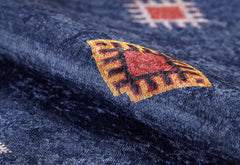 Navy Geometric Area Rug – Digital Print, Non Slip, Antibacterial Carpet