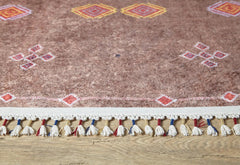 Brown Geometric Area Rug – Digital Print Non Slip Carpet for Living Room