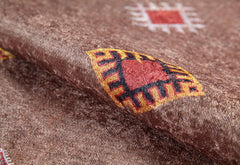 Brown Geometric Area Rug – Digital Print Non Slip Carpet for Living Room