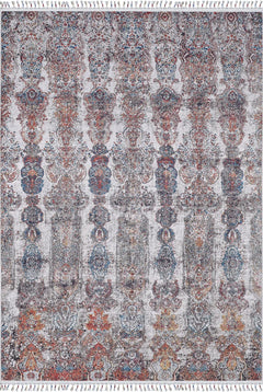 Grey Area Rug - Classic Digital Print Non Slip Washable Carpet for Living Room