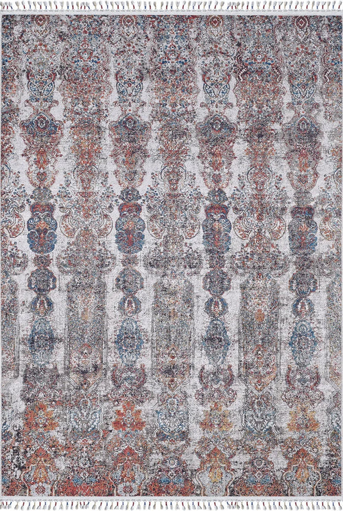 Grey Area Rug - Classic Digital Print Non Slip Washable Carpet for Living Room