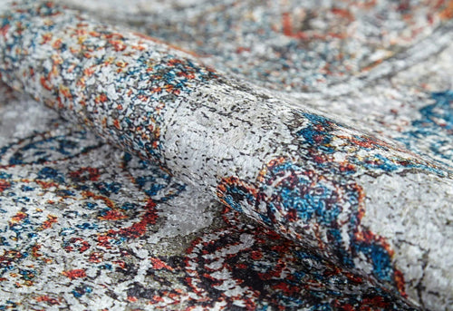 Grey Area Rug - Classic Digital Print Non Slip Washable Carpet for Living Room