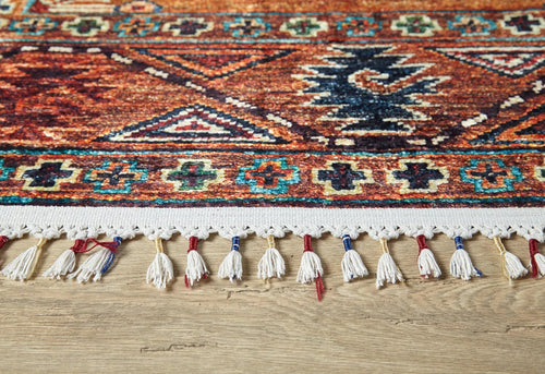 Geometric Area Rug – Brown Digital Print Rug | Non Slip, Antibacterial Carpet