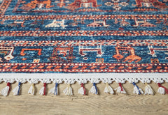 Blue Frame Area Rug – Non Slip Carpet With Antibacterial Digital Print Design