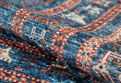 Blue Frame Area Rug – Non Slip Carpet With Antibacterial Digital Print Design