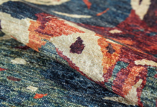 Modern Digital Area Rug – Orange Non Slip Carpet With Antibacterial, Allergy Friendly Finish