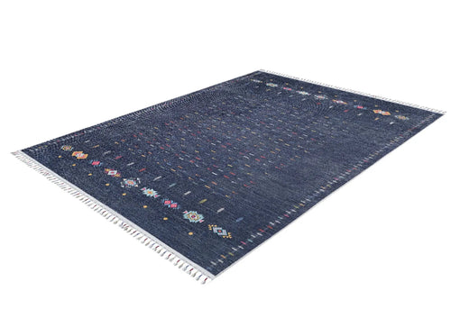 Modern Digital Print Rug – Navy Area Rug | Non Slip, Antibacterial Carpet