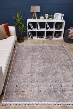 Modern Digital Area Rug - Brown Non Slip Antibacterial Washable Carpet